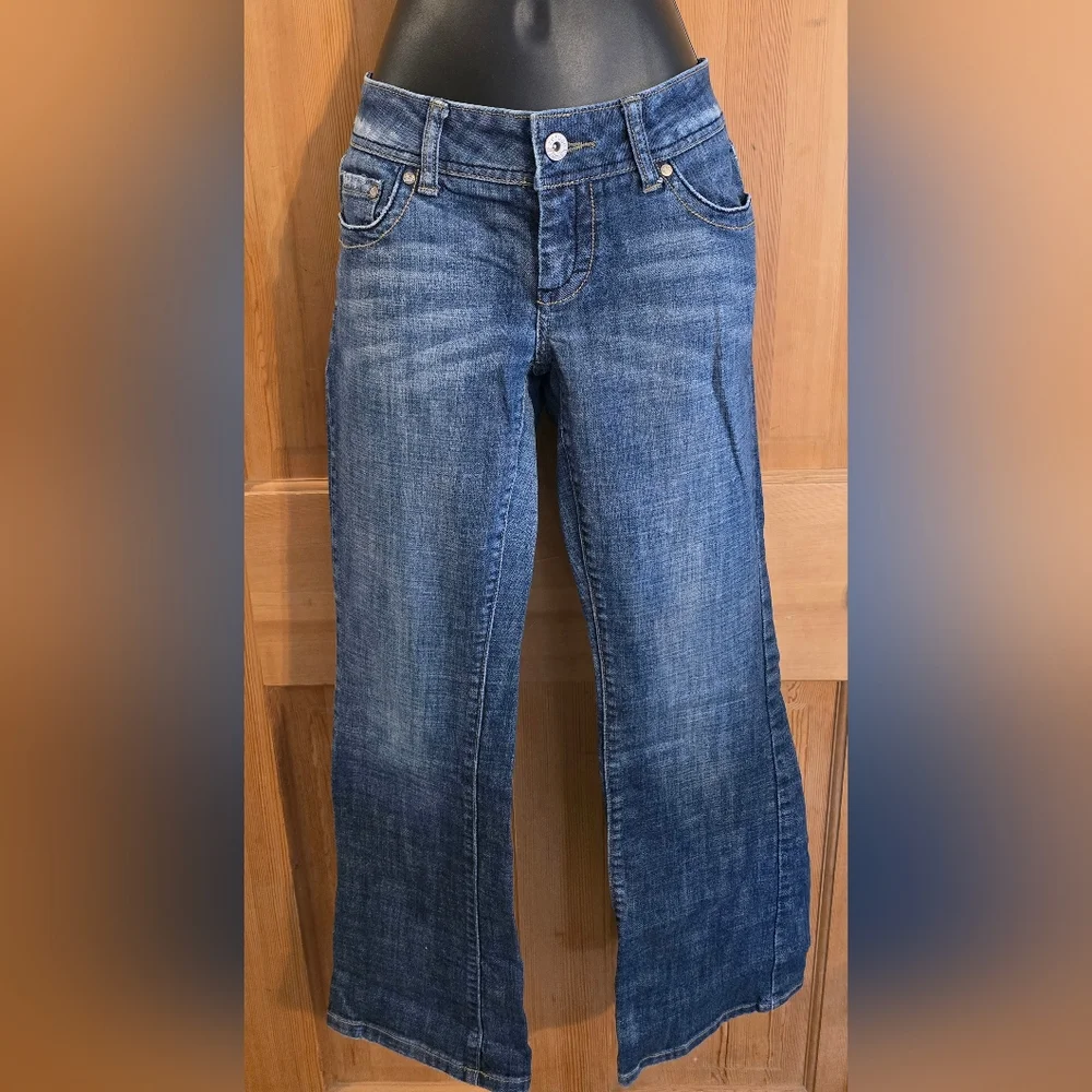 Y2K Vintage Refuge Low-rise Women's Blue Jeans Size 7 90s Denim Casual - Picture 2 of 7